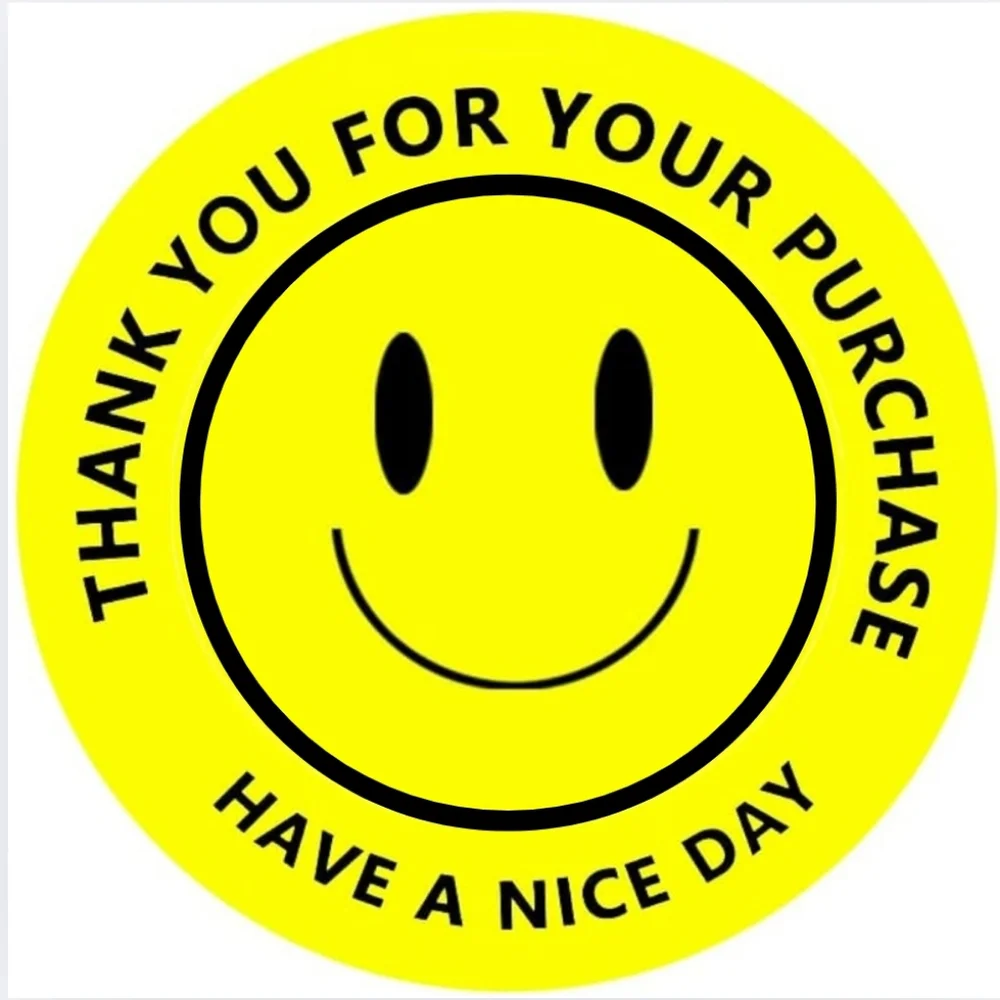 100 Thermal Thank You Stickers
